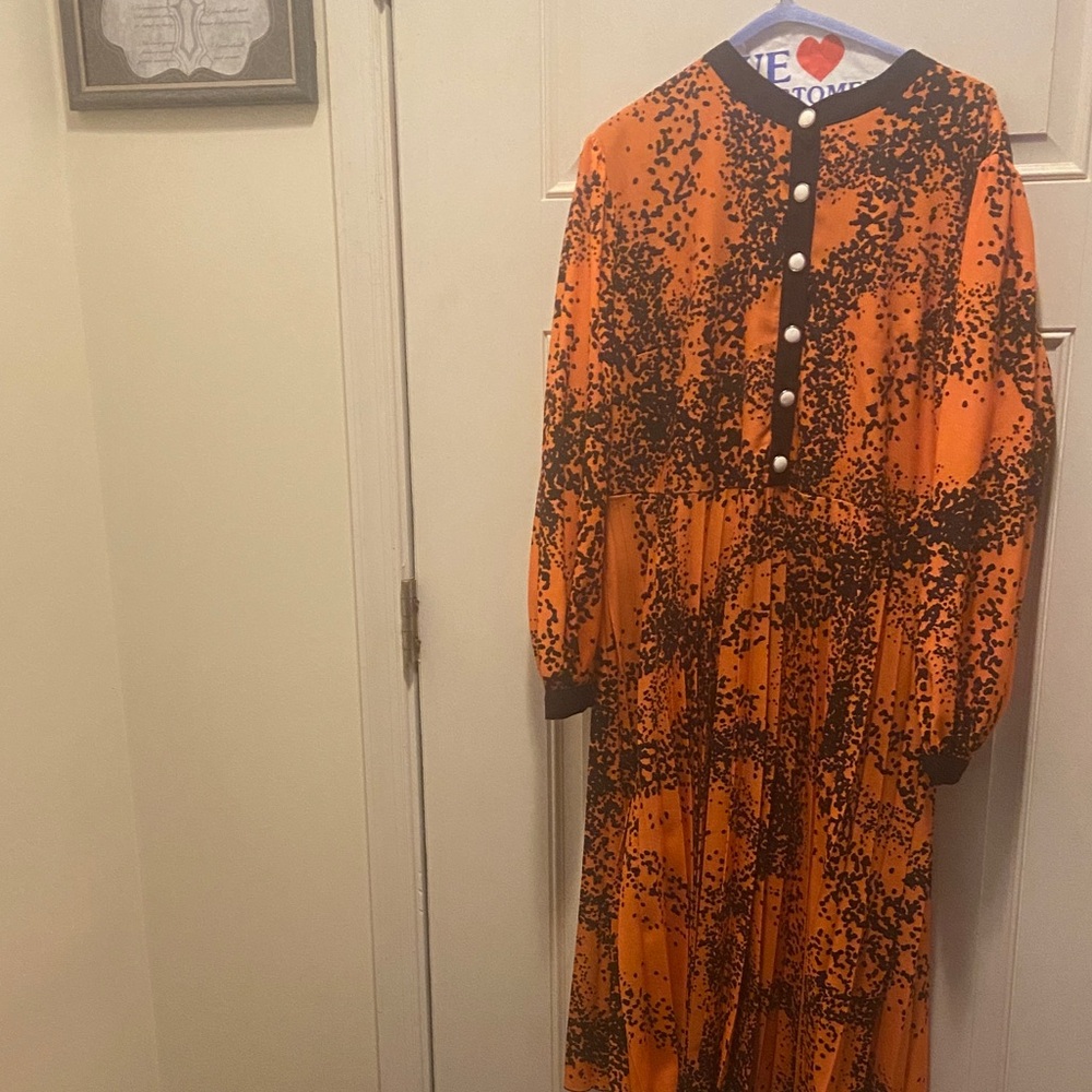 Elegant Orange and Black Women's Dress